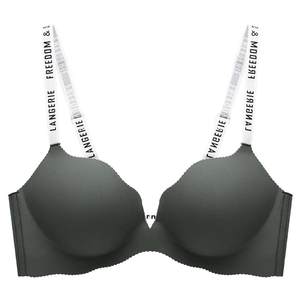 
[Lanzhuoli Xiaowa] Underwear for women with small breasts, push-up, no rims, traceless underwear, letter shoulder straps, comfortable bra