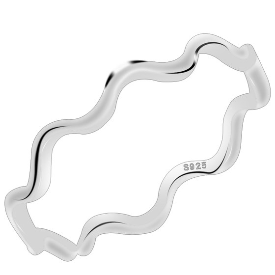 
Xiao Zhang's story Simple literary S925 sterling silver joint ring wavy open ring girl's thin tail ring
