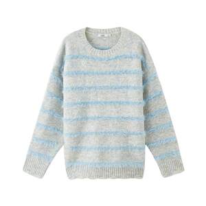 
Sanfu sweater women's 2026 new spring loose lazy style round neck hole striped top women's 515520