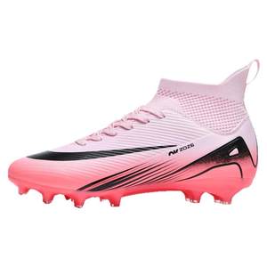 Genuine 2025 new adult girls football shoes high top spikes ag student broken nail tf breathable training shoes cotton shoes