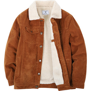 
Japanese retro plus velvet 2025 winter corduroy coat jacket men's cotton coat couple casual lapel lamb wool cotton coat