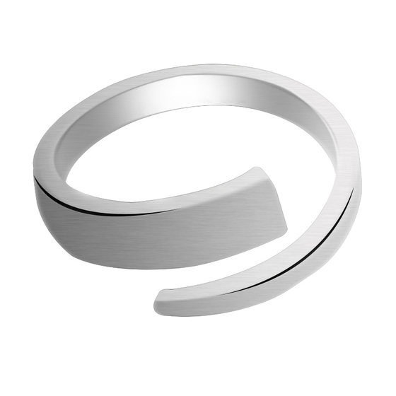 
Original simple and niche design S925 sterling silver ring frosted brushed beautiful ring female open-mouth couple ring versatile