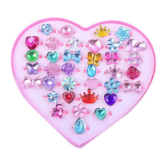 Ensemble De Bagues Pour Enfants Bague En Diamant En Plastique Avec Couronne Et Fleur Pour Filles Coffret D'amour Réglable 36 Bagues De Boîte D'amour Ensemble De Bagues Pour Enfants Bague En Diamant En Plastique Avec Couronne Et Fleur Pour Filles Coffret D'amour Réglable 36 Bagues De Boîte D'amour