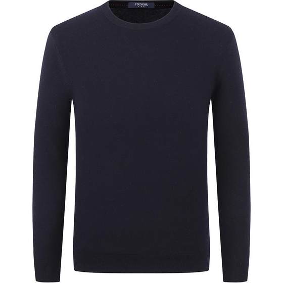 [Quan Wool] Abada in autumn and winter men's warm sweater business casual round collar clapcase bottoming sweater
