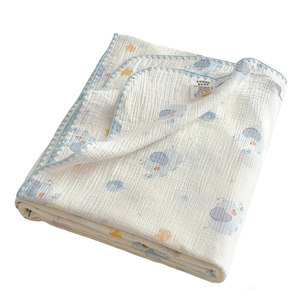 Category A maternal and infant cotton double-layer gauze blanket children's cartoon nap blanket four-season sofa air-conditioning blanket 1
