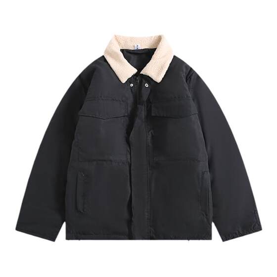 Boyue jumping sun is a lamb collar cotton coat warm and thick couple dress daily versatile men's and women jackets
