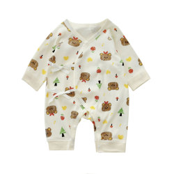 2025 New Boy's Boneless Butterfly Clothing Baby Newborn Pure Cotton Romper Jumpsuit Baby Spring and Autumn Clothes Harness