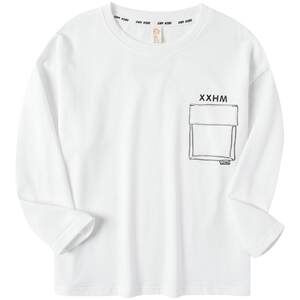 Little Elephant Ham children's clothing boys' long-sleeved T-shirt children's white bottoming shirt pure cotton 2026 spring new style 5A antibacterial