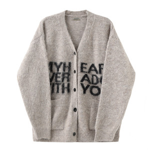 
Wang Lujie's same COLDSTONE autumn and winter premium letter lazy soft waxy sweater retro knitted cardigan for men and women