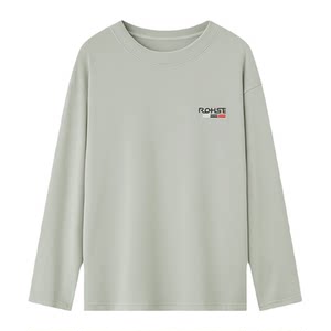 
Woodpecker long-sleeved men's round neck thickened sweatshirt autumn and winter 2025 new pure cotton t-shirt plus velvet bottoming shirt top