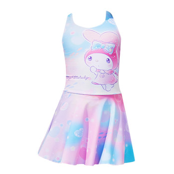 Zhouke girls' body dress with flat corner sun protection swimsuit