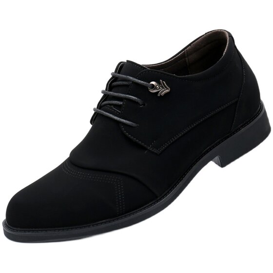 Korean version of new trendy leather shoes British men's popular set hairstyle hairstyle shoes scrub leather one foot set pointed shoes