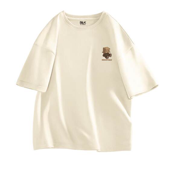 Baleno SK series pure cotton t-shirt men's summer men's short-sleeved loose large size long-sleeved men's printed half-sleeved men's A