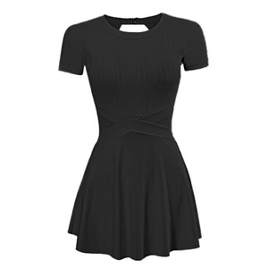 
oneday Beidao swimsuit black one-piece slim short-sleeved swimsuit beach vacation swimsuit beautiful back swimsuit women