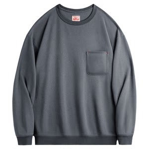 
Maden workwear American casual waffle pocket T-shirt round neck pullover sweatshirt loose long-sleeved top men's spring