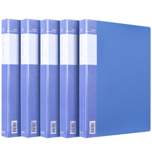 
Deli folder a4 folder blue information book a4 folder transparent page flip transparent insert file storage book office supplies contract folder multi-page document book test paper binder
