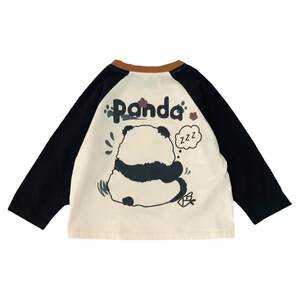 
Boys pure cotton long-sleeved T-shirt children's round neck cartoon bear ragdolls sleeve base shirt small and medium-sized children's casual and fashionable versatile t