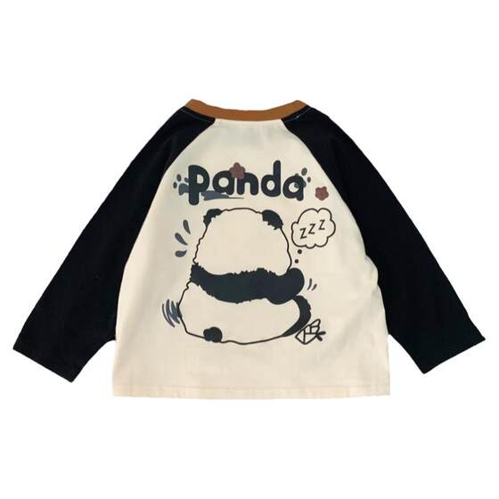 
Boys pure cotton long-sleeved T-shirt children's round neck cartoon bear ragdolls sleeve base shirt small and medium-sized children's casual and fashionable versatile t