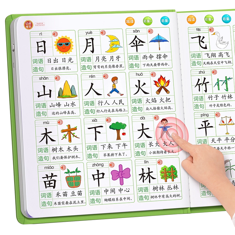 象形识字闪卡儿童看图识字书幼儿园认字神器宝宝启蒙学前1000字