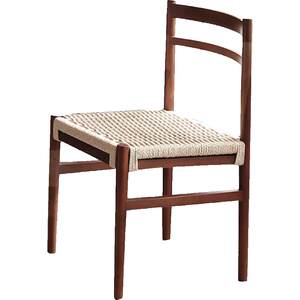 
Nordic medieval wabi-sabi style dining chair tea table solid wood rope rattan hanging needle chair B&B hotel desk stool chair