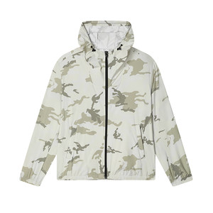 
FILA official men's woven jacket 2024 summer new casual loose full-print sunscreen hooded top
