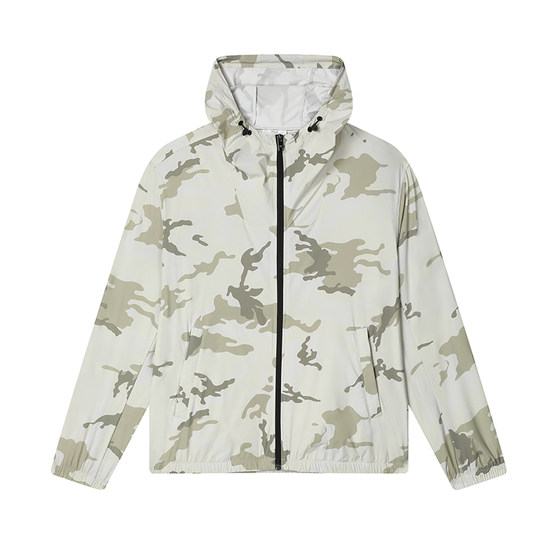 
FILA official men's woven jacket 2024 summer new casual loose full-print sunscreen hooded top