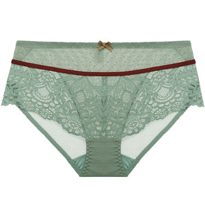 
Yiqian [Saltable or sweet] Lace large size fat mm underwear for women, pure cotton hips and mid-waist boxer