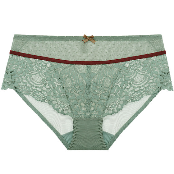
Yiqian [Saltable or sweet] Lace large size fat mm underwear for women, pure cotton hips and mid-waist boxer