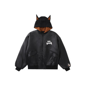 
LAMLICKA fake two-piece couple's hooded cotton coat for men in winter thickened loose cardigan flight jacket