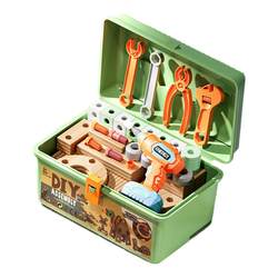 Japan imported screw toy boys repair tool box with electric drill children's educational hands-on birthday gift