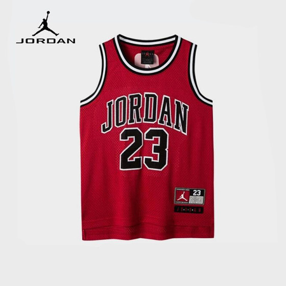 NIKE AIR JORDAN耐克童装儿童23号篮球服背心2024夏季男童网眼T恤