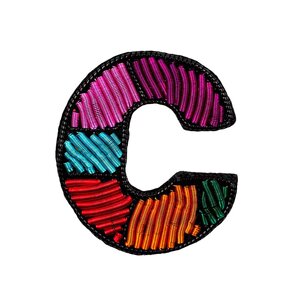 Lingxin created Indian silk design sense niche handmade embroidery letter broochye