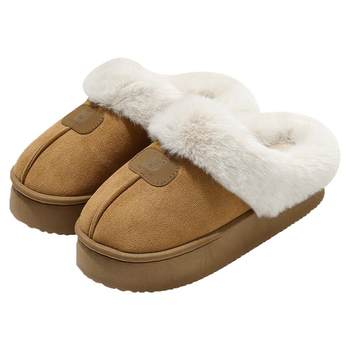 
Cotton slippers for women 2025 new plush thick sole anti-slip