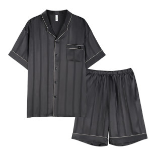 
Xuanliang pajamas men's summer thin ice silk short sleeve old money style high-end simulated silk large-size home clothing set