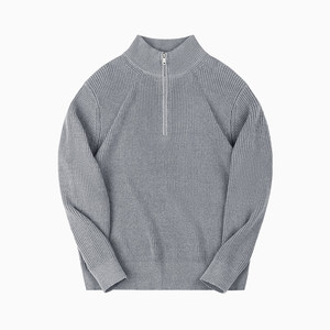 
MRA men's stand collar half zipper POLO sweater sweater with dropped shoulder sleeves half turtleneck pullover open collar sweatshirt spring and autumn