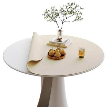 Jieruoya solid color leather waterproof and oil-proof round table mat