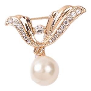 
New anti-exposure buckle angel pearl brooch collar fixed bow tie pin suit high-end accessories for women
