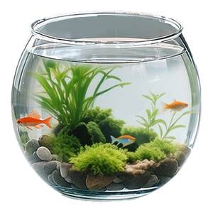 
Round fish tank, small household desktop goldfish tank, betta fish ecological tank, water plant landscaping tank, transparent lazy aquarium