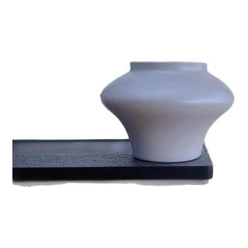 New Chinese Zen Ceramic Flower Pot High-end Bonsai Art Creative Flower Appliance Desktop Decoration Flowing Spring Maple Green Planting Pot