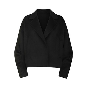
[Off-season clearance] sdeer women's suit collar pleated double-sided woolen short jacket S254Z2603