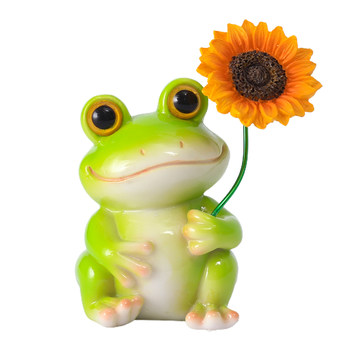 Cute frog sunflower decorative ornaments
