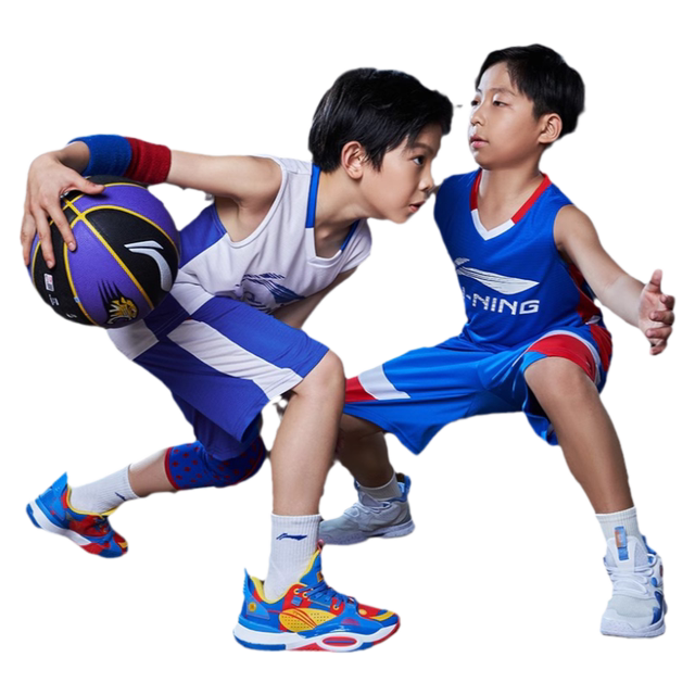 Li Ning Children's Basketball Services Summer Competition Basketball Services Breathe fast -drying vest shorts Boy boys speed dry set
