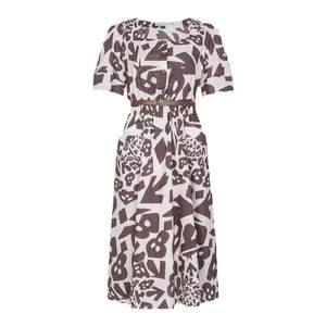 Wandian coffee Pop letter short -sleeved dress in summer new products A type square collar bubble sleeve 1232N15RS2
