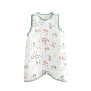 
Children's sleeping bag vest-style autumn and winter quilted thickened baby one-piece pajamas baby anti-kick quilt boys and girls pajamas