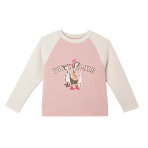 
Mitti2025 Spring and Autumn New Girls Long Sleeve T-Shirt Children's Round Neck Pullover Boys Cartoon Printed Top