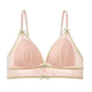 
Six Rabbits French triangle cup underwear for women with big breasts, slimming down, sweet girly style, side breast lace bra