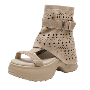 Saturday thick-soled women's fashion sandals 2026 new summer platform Roman sandals breathable heightening short boots