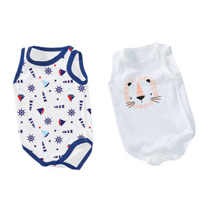 
Baby wrap jumpsuit, sleeveless triangle vest, pure cotton summer thin crawling suit, baby vest, pajamas