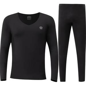 Big Mouth Monkey Heat Warm Underwear Men's Plus Fleece De Thickened Teenager Autumn Clothes and Autumn Pants Set Men's Winter
