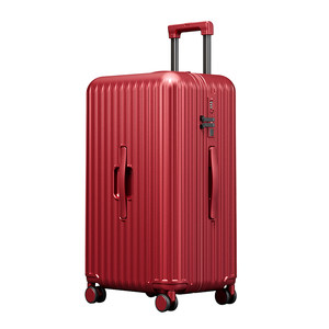 
Suitcase Marriage Red Dow Box Leather Box Bridal Trolley Box A pair of thickened durable password dowry box